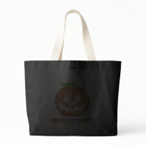 Printed Rhinestone Pumpkin Trick or Treat Canvas Bags
