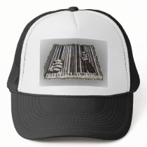 PRISON JAIL BAR CODE TRUCKER HATS