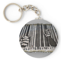 PRISON JAIL BAR CODE KEYCHAIN