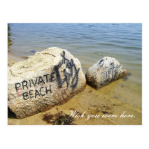 Private Beach Wish you were here. Postcard