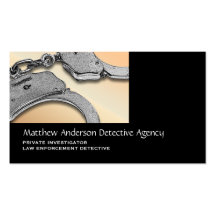 Private Investigator law enforcement tan silver Business Card