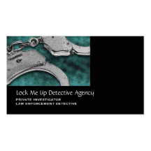 Private Investigator law enforcement teal black Business Card Templates