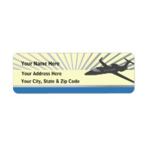 Private Jet Aircraft Custom Return Address Label