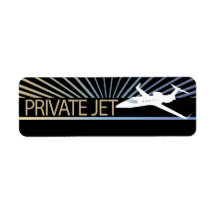 Private Jet Aircraft Custom Return Address Label