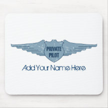 Private Pilot Blue Wings Mouse Pads