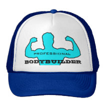 Pro Bodybuilder Blue silhouette Hat hats