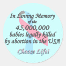 Pro Life, Abortion Statistics Stickers
