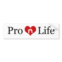 Pro-Life Heart and Baby Feet (Light) Bumper Stickers