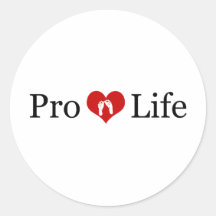 Pro-Life Heart and Baby Feet (Light) Stickers