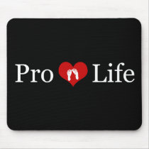 Pro-Life Heart and Baby Feet Mouse Pad