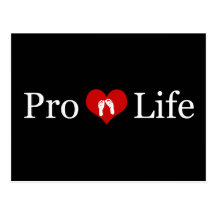 Pro-Life Heart and Baby Feet Postcards