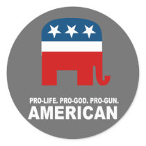 Pro-life. Pro-God. Pro-Gun American Round Stickers