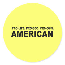Pro-life. Pro-God. Pro-Gun American Sticker
