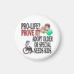 Pro-life? Prove it! Adopt older or special needs Fridge Magnet
