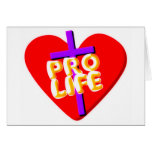 Pro Life with Christian heart design Greeting Card