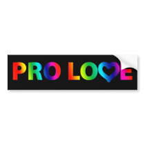Pro Love Rainbow Bumper Sticker