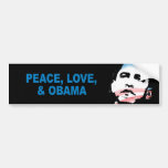 Pro-Obama - PEACE, LOVE, AND OBAMA Bumper Stickers