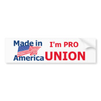 PRO UNION Bumper Sticker bumper stickers