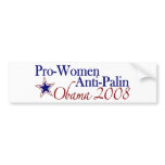Pro Women Anti Palin (Obama 2008) bumper stickers
