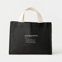 PROCRASTURBATION DEFINITION CANVAS BAG