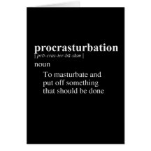 PROCRASTURBATION DEFINITION CARD