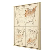 Products raised in 1870 Hay Tobacco Cotton Canvas Print