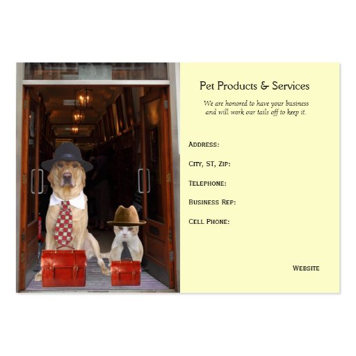 Produits et services d'animal familier carte de visite