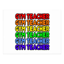 Professeur de gymnase d'arc-en-ciel cartes postales