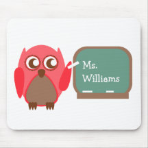 Professeur Mousepad - hibou rouge au tableau Tapis De Souris