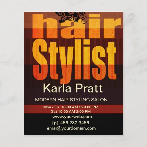 Professional Beauty Salon Spa Hairstylist Full Color Flyer