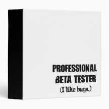 professional beta tester (like bugs) vinyl binders