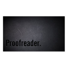 Professional Black Out Proofreading Business Card