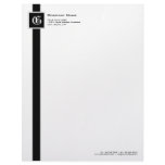 Professional Black & White Stripe Monogram letterhead