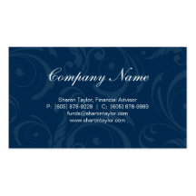 Professional Blue Business Card Swirls