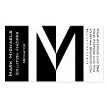 Professional Business M Monogram Black and White Business Card Templates