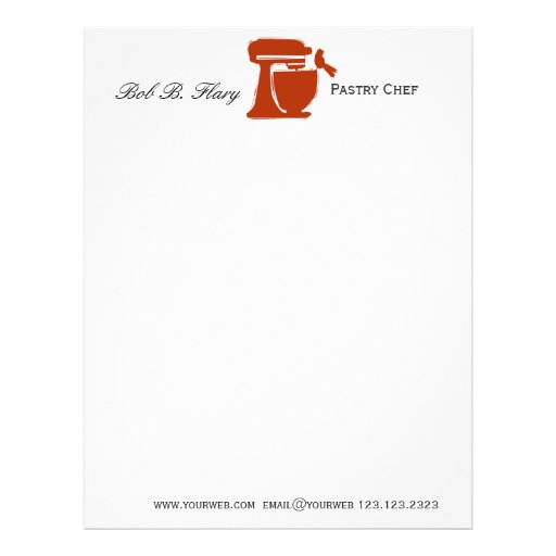 Professional  Chef & Baker Letterhead Template