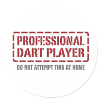Professional Dart Player Round Stickers