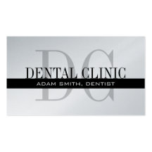 Professional Dentist Business Card Silver