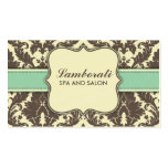 Professional Elegant Damask Floral Modern Beige Business Cards