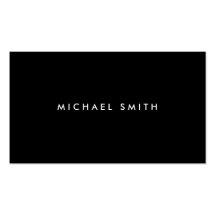 Professional Elegant Modern Black Plain Simple Business Cards