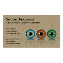 Professional Eyeballs Optometry Business Cards