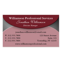 Professional Fold Burgundy Business Cards