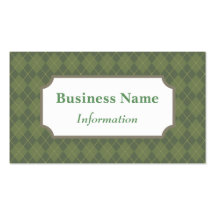 Professional Green Argyle Business Card