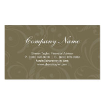 Professional Green Business Card Swirls