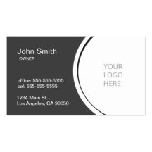 Professional Half Circle Dark Grey Business Card