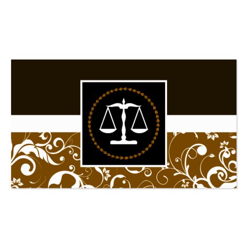 professional law : damask justice scales business card template