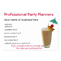 Professional Party Planner Business Card Templates