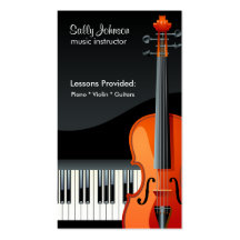 Professional Piano and Violin Music Instructor Business Card