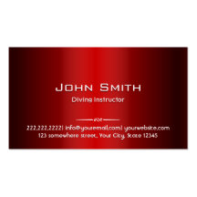 Professional Red Metal Diving Business Card