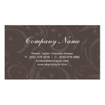 Professional Taupe & Beige Business Card Swirls